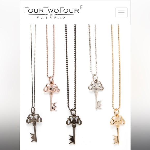 424 - FourTwoFour on Fairfax Sterling Silver .925 Small Key Pendant Necklace